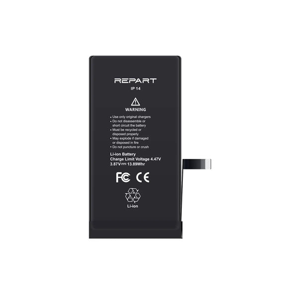 Black battery with 'REPART' branding on a white background