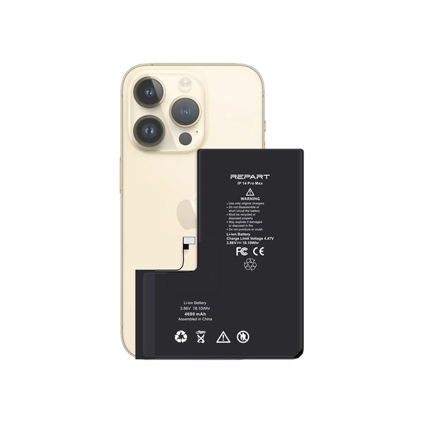 iphone 15 pro max with a battery on a white background