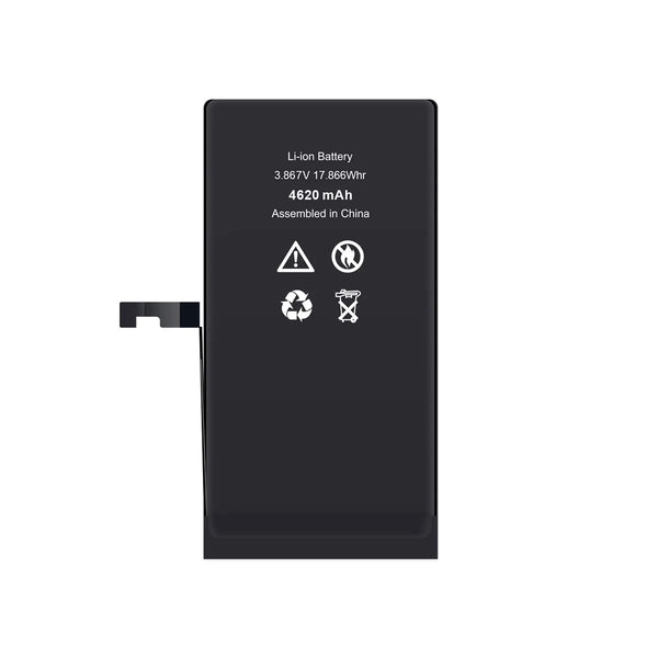 Black repart lithium-ion battery with specifications on a white background