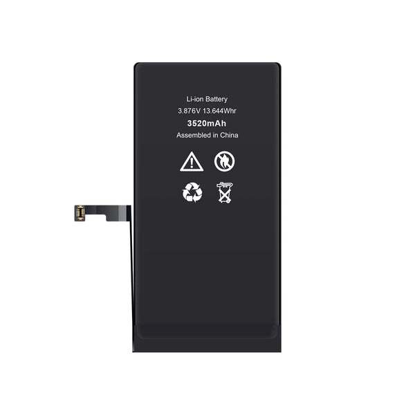Black repart battery with specifications on a white background