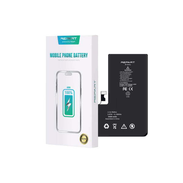 REPART mobile phone battery with packaging on a white background