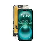 Écran de smartphone avec cadre sur fond blanc