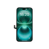 Smartphone with a green display on a white background