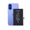 Purple smartphone with a black battery labeled 'REPART' on a white background