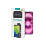 Verpackter Displayersatz für ein Smartphone mit dem Aufdruck „REPART“ auf weißem Hintergrund