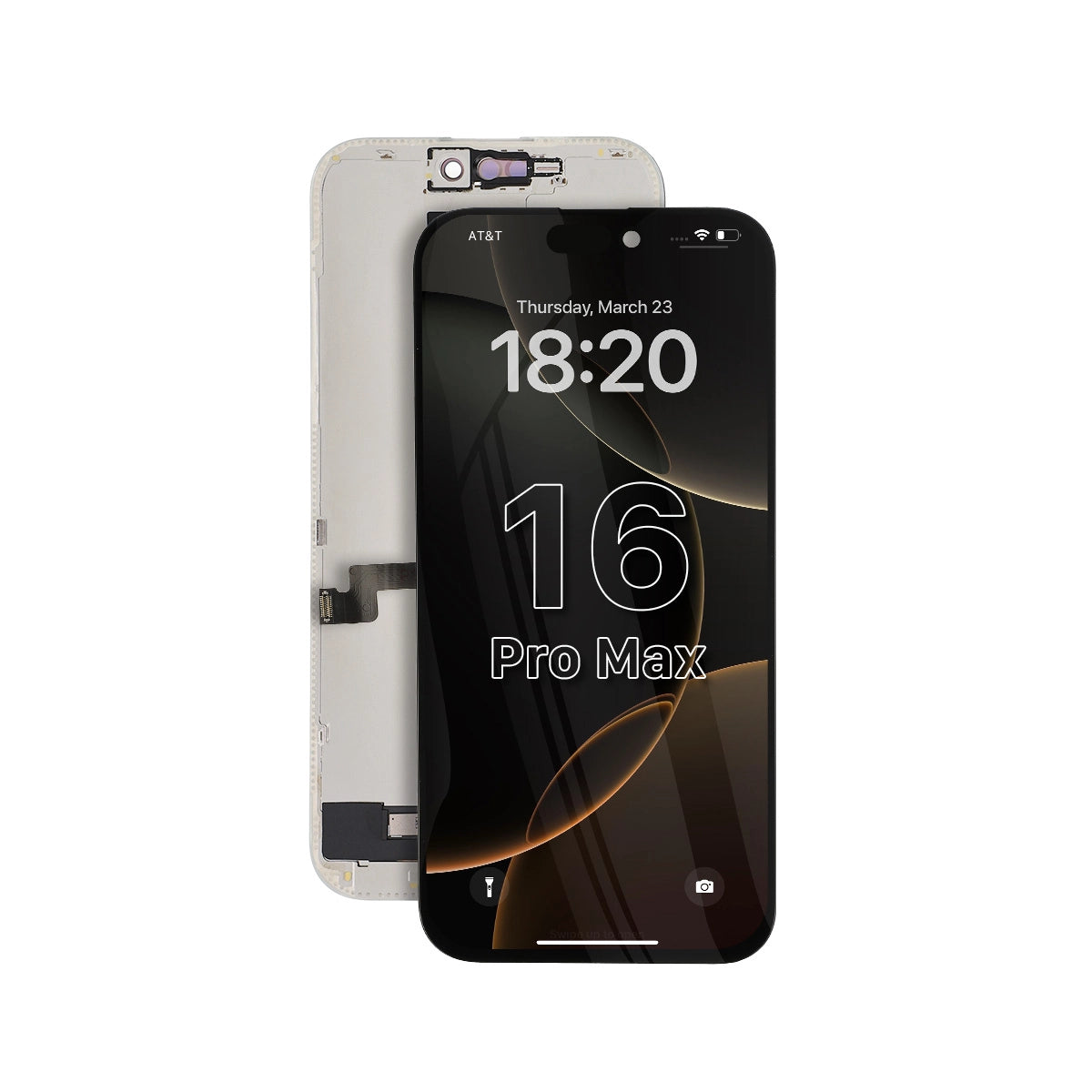 Smartphone-scherm met display en frame op een witte achtergrond.
