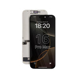 Pantalla de smartphone con pantalla y marco sobre un fondo blanco.