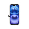 Smartphone with blue display on a white background