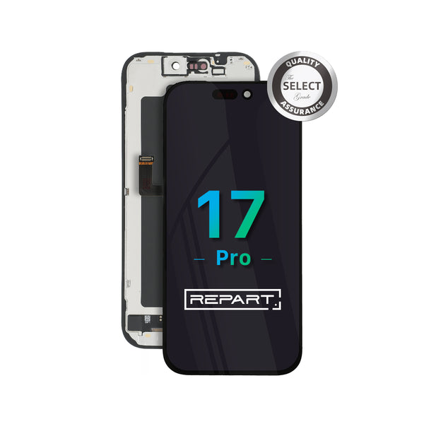iphone 17 Pro select incell lcd screen replacement branding "REPART" with quality assurance badge