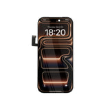 iPhone 17 Pro AMOLED-Display mit Flexkabel auf weißem Hintergrund