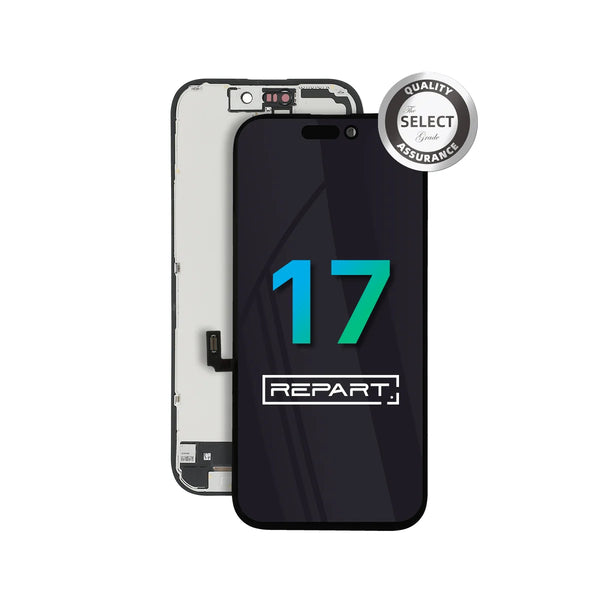 iphone 17 select incell lcd screen replacement branding "REPART" with quality assurance badge