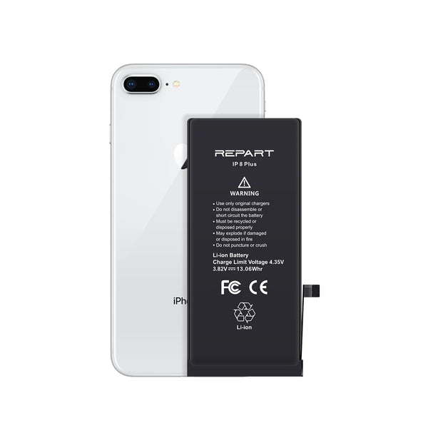 Black Repart iPhone battery with text on a white background