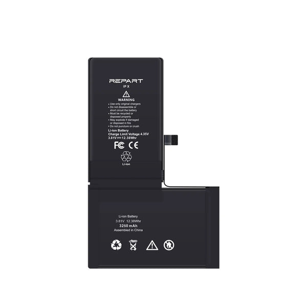 Black battery with Repart branding on a white background