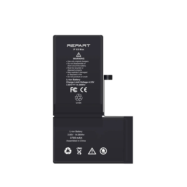 Black battery with Repart branding on a white background