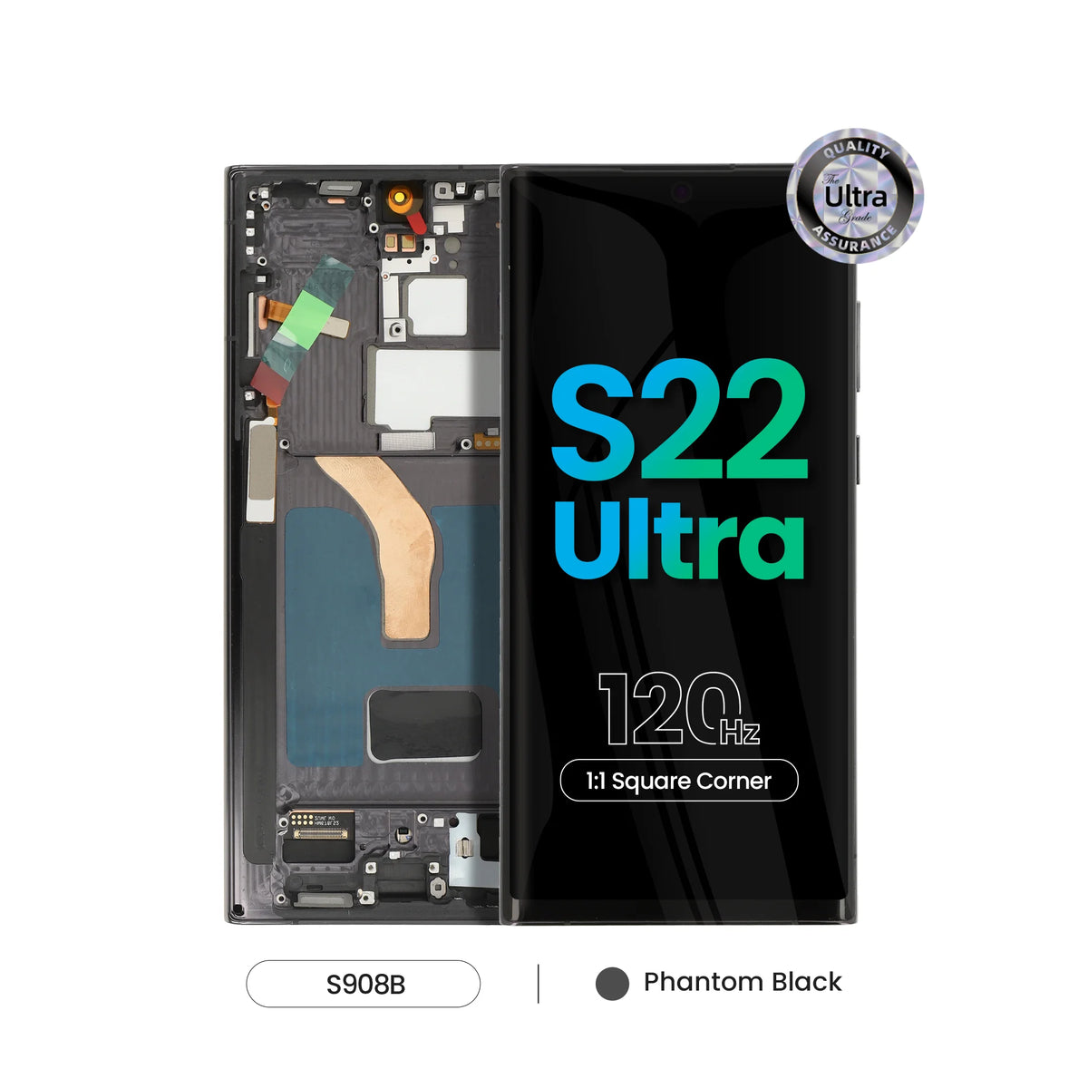 REPART Samsung S22 Ultra Soft OLED Screen Replacement (Ultra, 1:1 Square Corners)