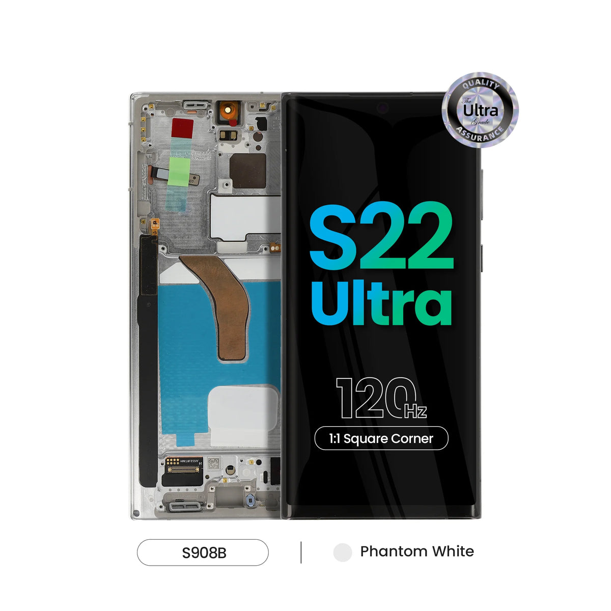REPART Samsung S22 Ultra Soft OLED Screen Replacement (Ultra, 1:1 Square Corners)